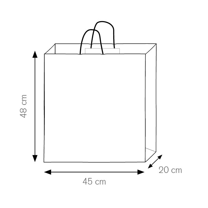 SHOPPER Kraft bianca 45x48x20