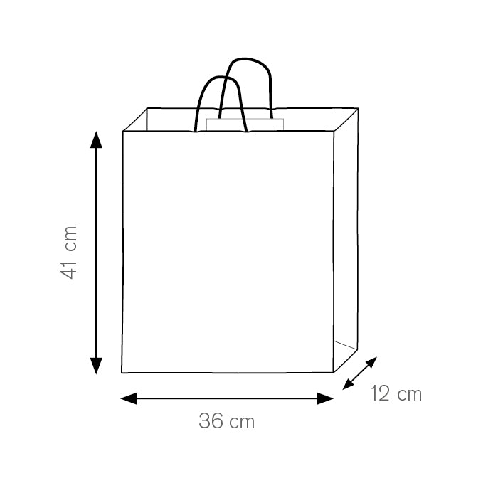 SHOPPER Kraft bianca 36x41x12