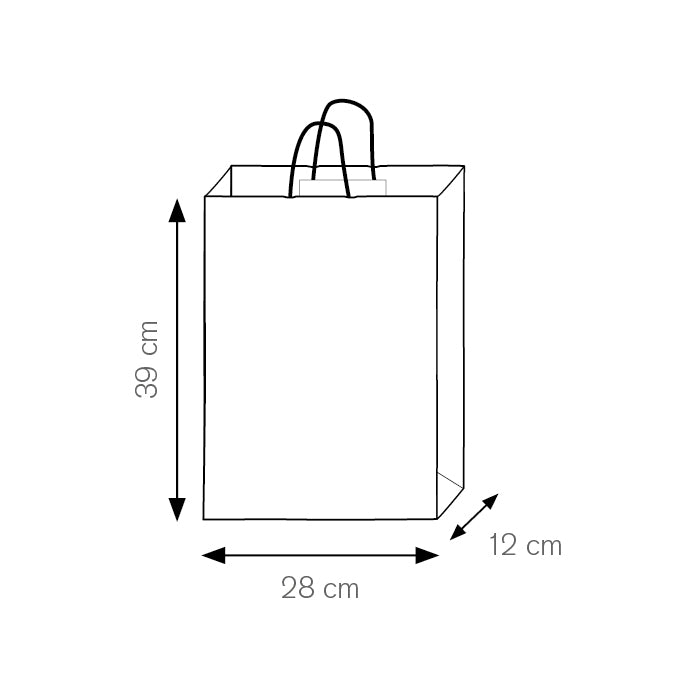 SHOPPER Kraft bianca 28x39x12