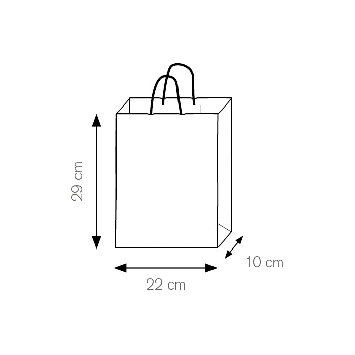 SHOPPER Kraft bianca 22x29x10