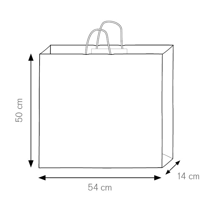 SHOPPER Kraft bianca 54x50x14