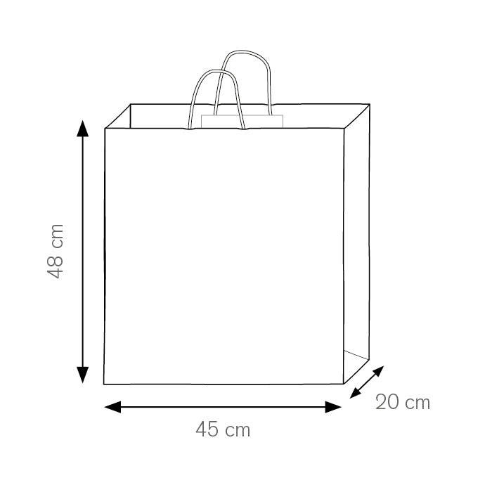 SHOPPER Kraft bianca 45x48x20