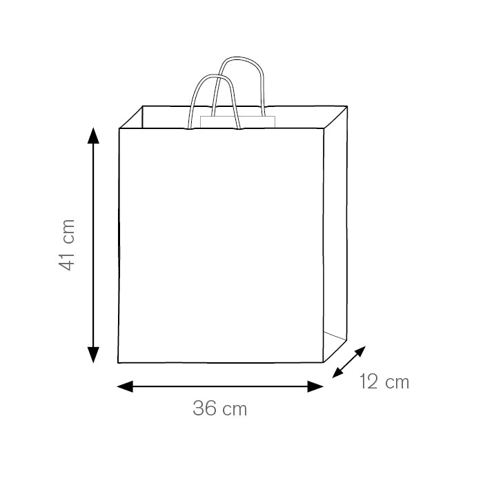 SHOPPER Kraft bianca 36x41x12