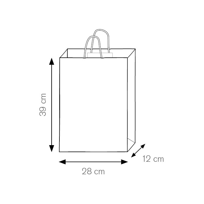 SHOPPER Kraft bianca  28x39x10