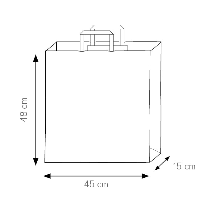 SHOPPER Kraft bianca 45x48x15