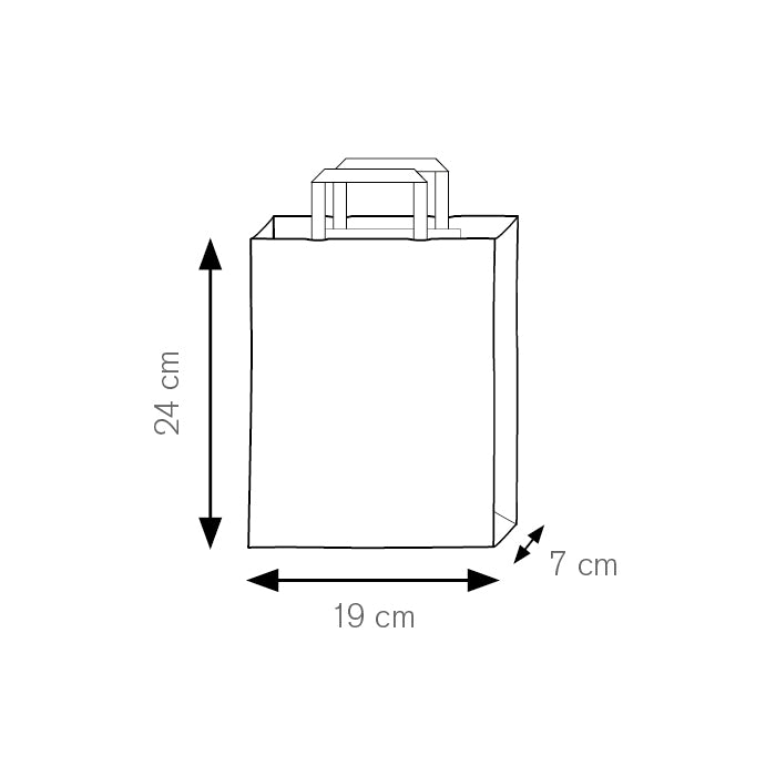 SHOPPER Kraft bianca 19x24x7