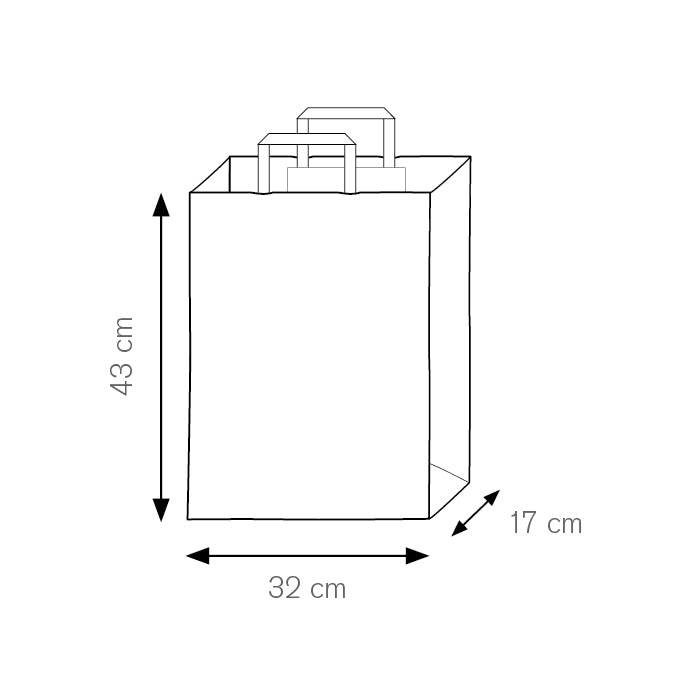 SHOPPER Kraft bianca 32x43x17